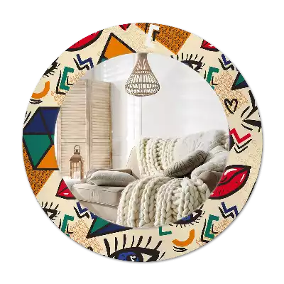 Tiskano okroglo ogledalo Pop art slog