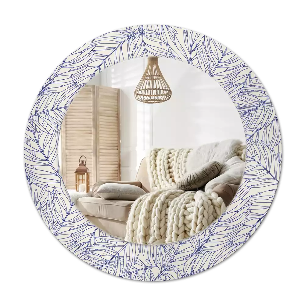 Okroglo okrasno ogledalo Obris tropske palme