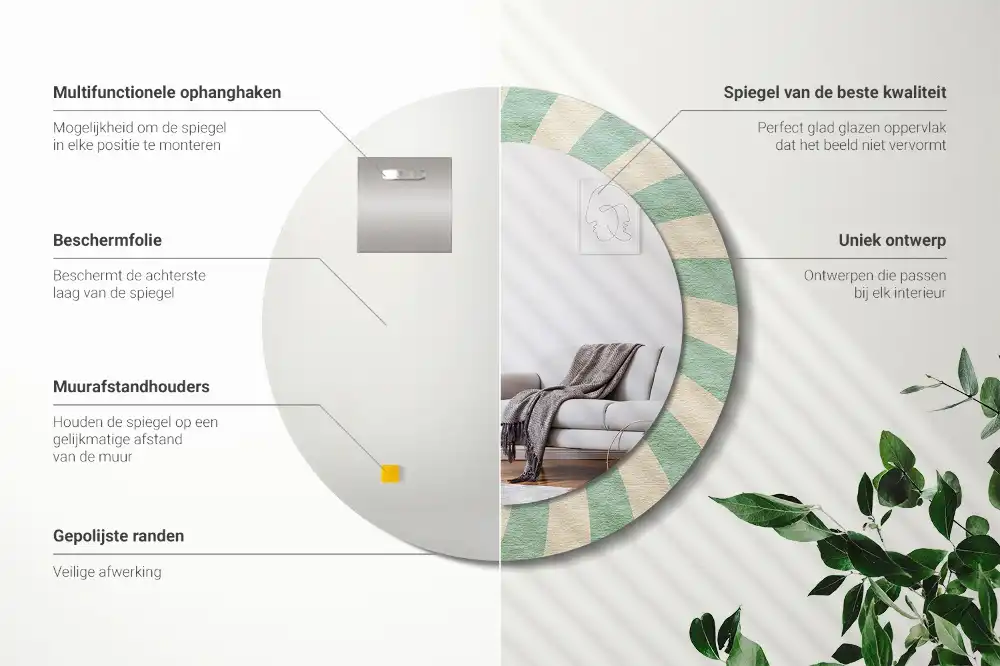 Okroglo okrasno ogledalo Retro pastelni vzorec