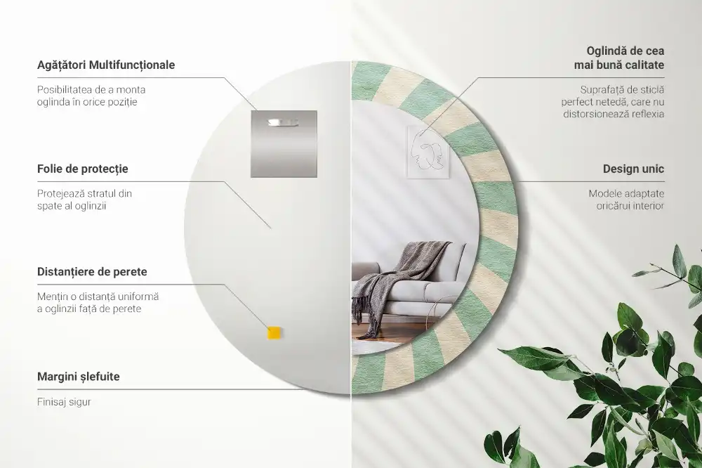 Okroglo okrasno ogledalo Retro pastelni vzorec