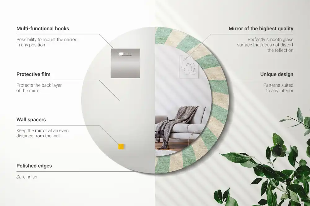 Okroglo okrasno ogledalo Retro pastelni vzorec