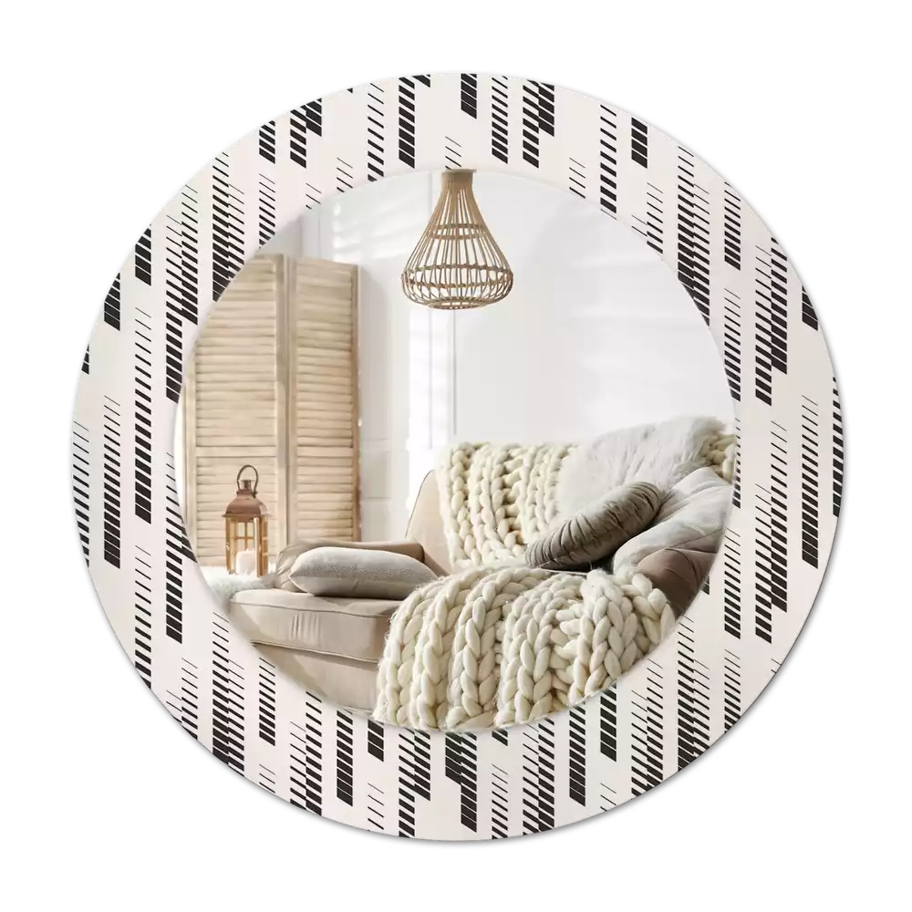 Okroglo stensko okrasno ogledalo Črtasti vzorec