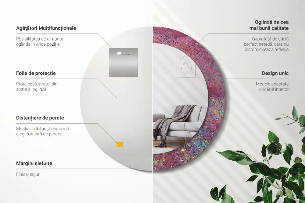 Okroglo okrasno ogledalo Festival barv