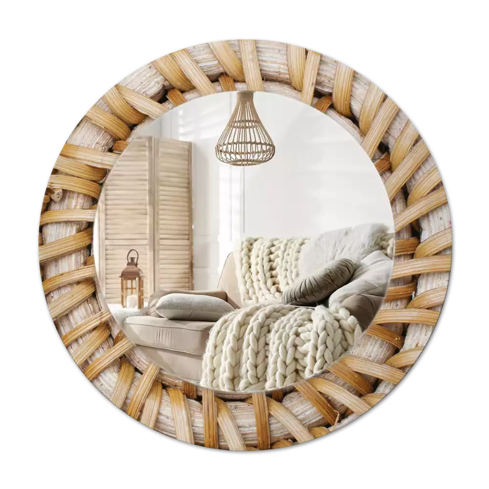 Okroglo okrasno ogledalo Pletenica