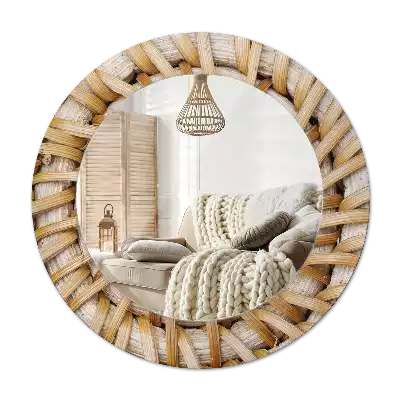 Okroglo okrasno ogledalo Pletenica
