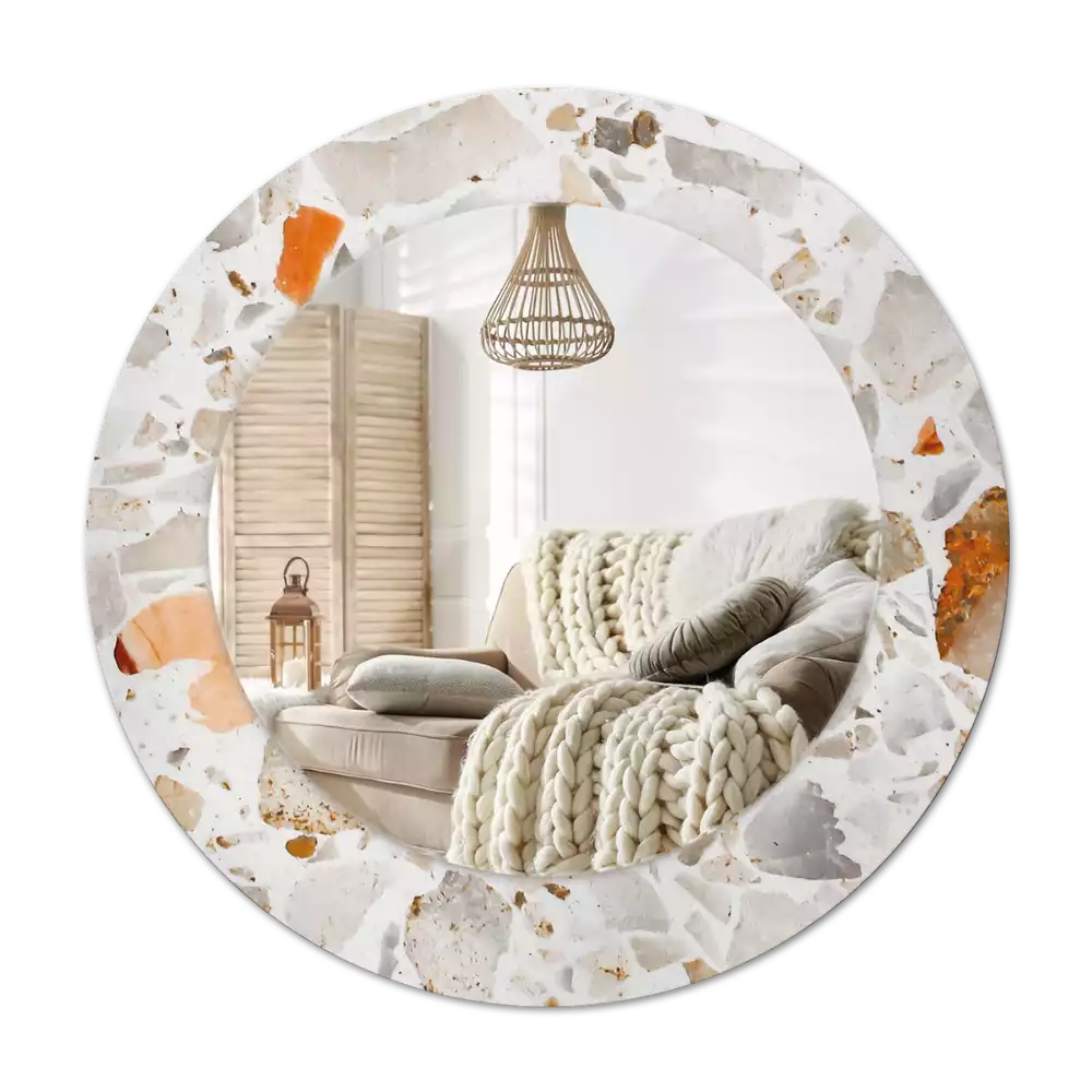 Okroglo stensko okrasno ogledalo Slog terrazza