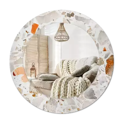 Okroglo stensko okrasno ogledalo Slog terrazza