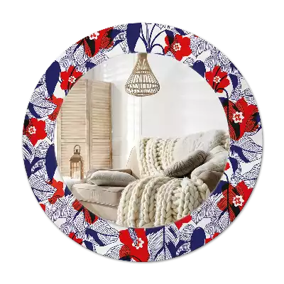 Tiskano okroglo ogledalo Filodendroni