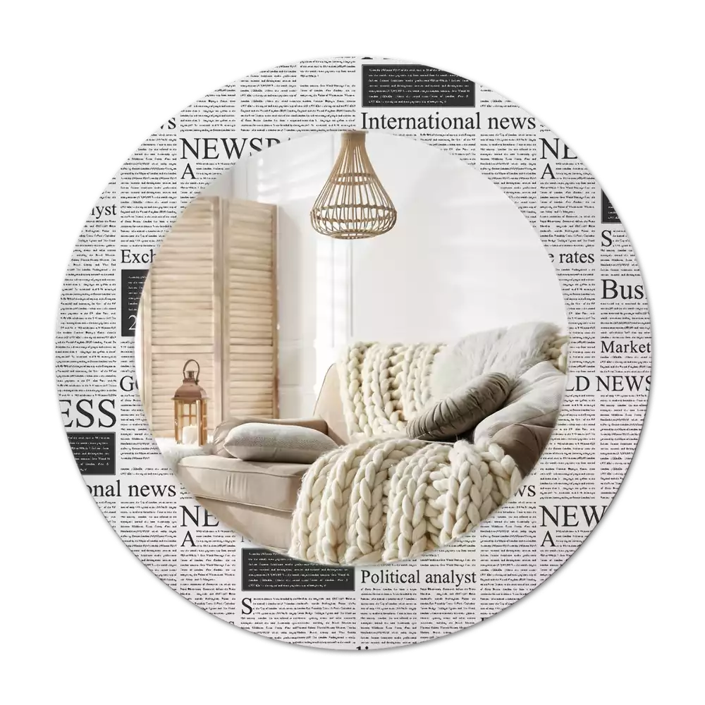 Okroglo stensko okrasno ogledalo Časopisi