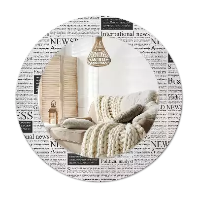 Okroglo stensko okrasno ogledalo Časopisi