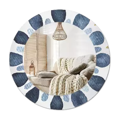 Okroglo stensko okrasno ogledalo Lunina mandala