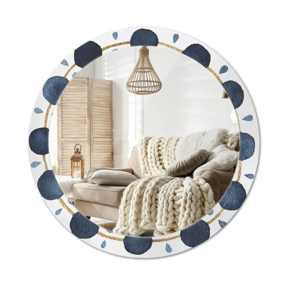 Okroglo stensko okrasno ogledalo Lunina mandala