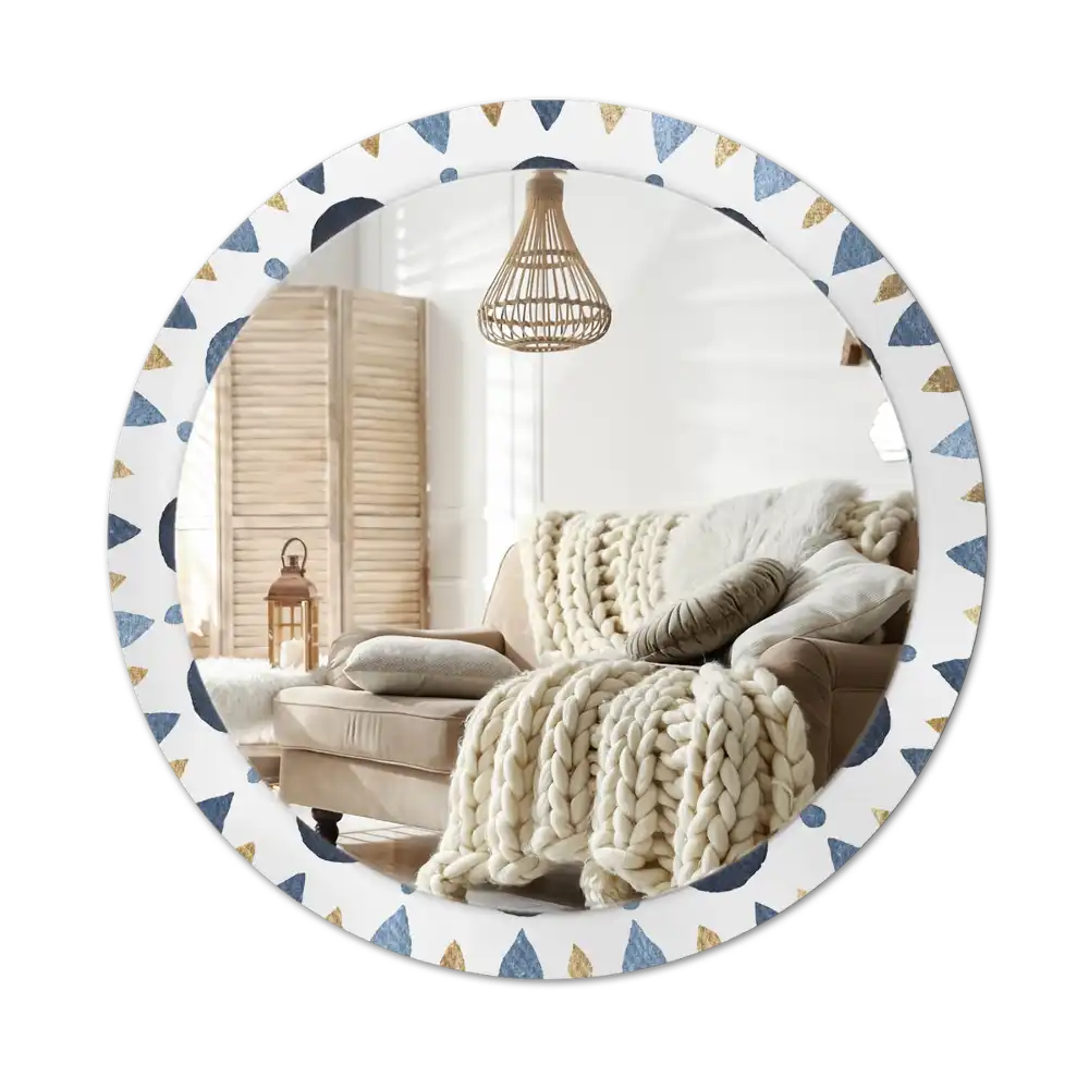 Okroglo stensko okrasno ogledalo Lunina mandala