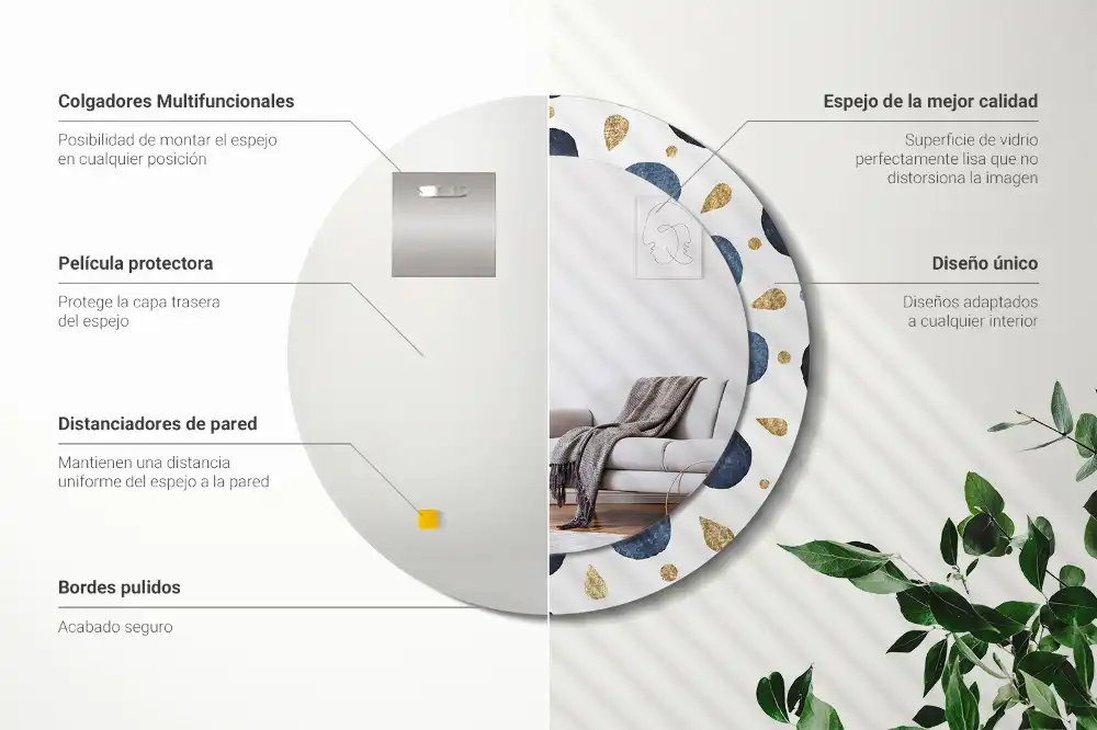 Okroglo stensko okrasno ogledalo Lunina mandala