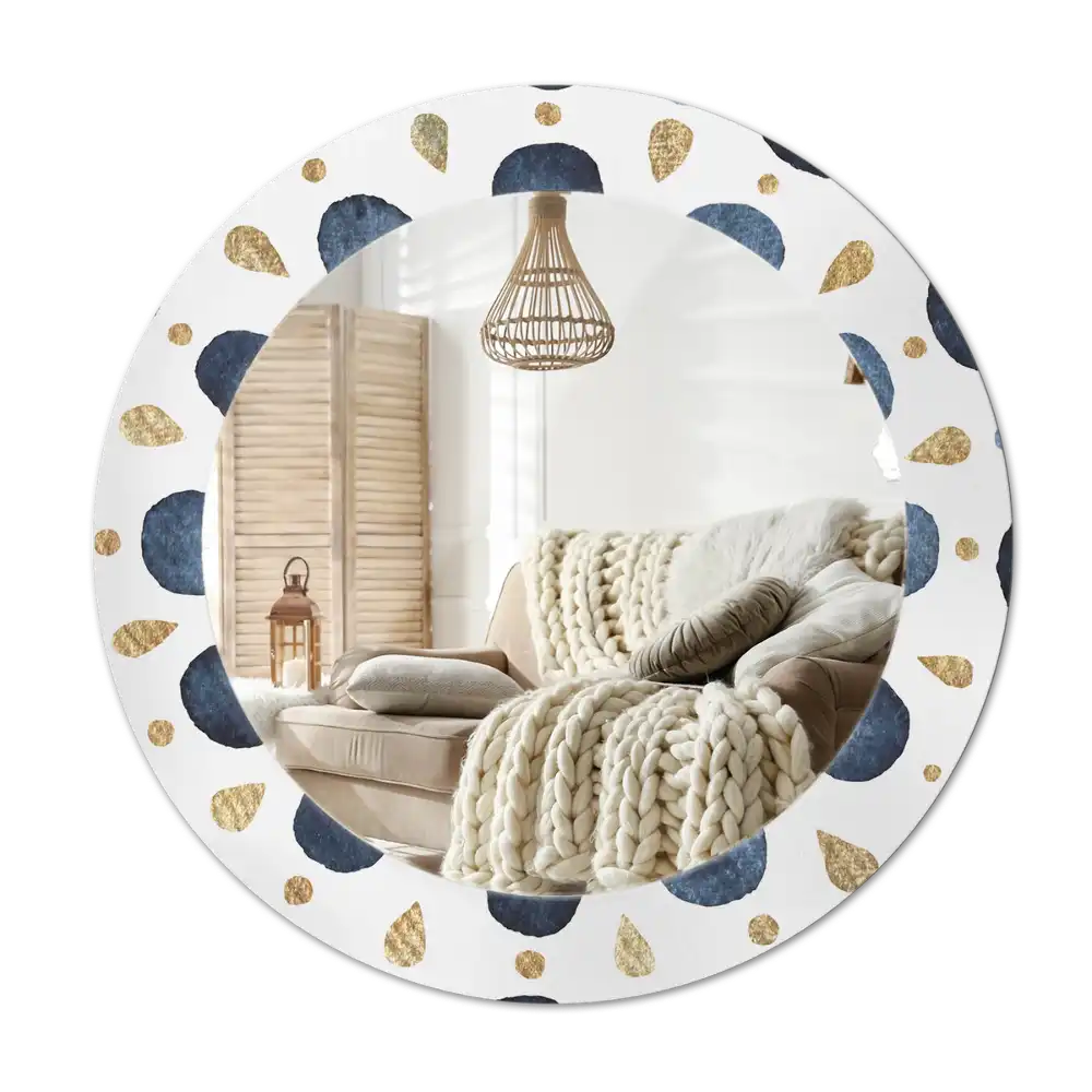 Okroglo stensko okrasno ogledalo Lunina mandala