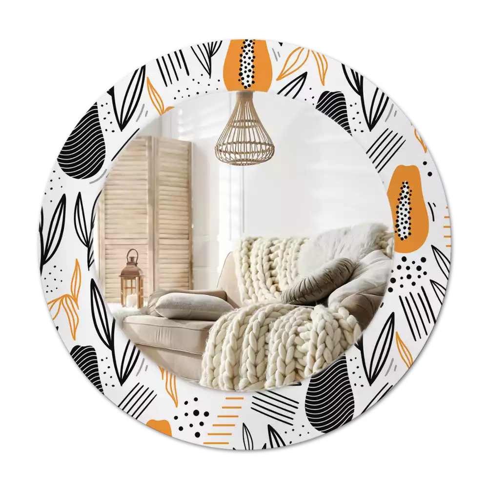 Okroglo okrasno ogledalo Papaje