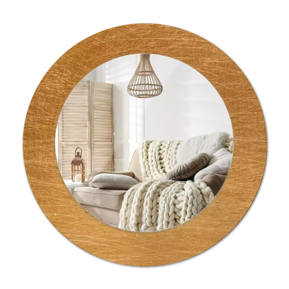 Tiskano okroglo ogledalo Vintage loftski slog