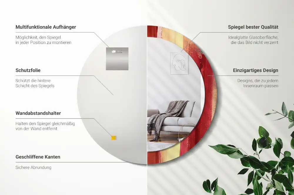 Okroglo okrasno ogledalo Abstraktno slikarstvo