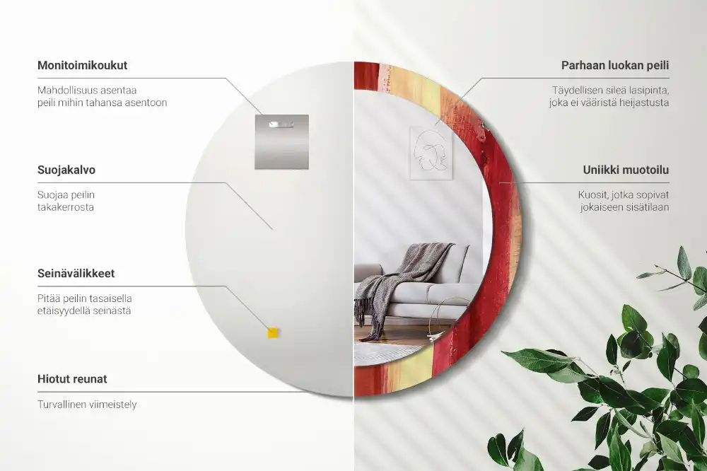 Okroglo okrasno ogledalo Abstraktno slikarstvo