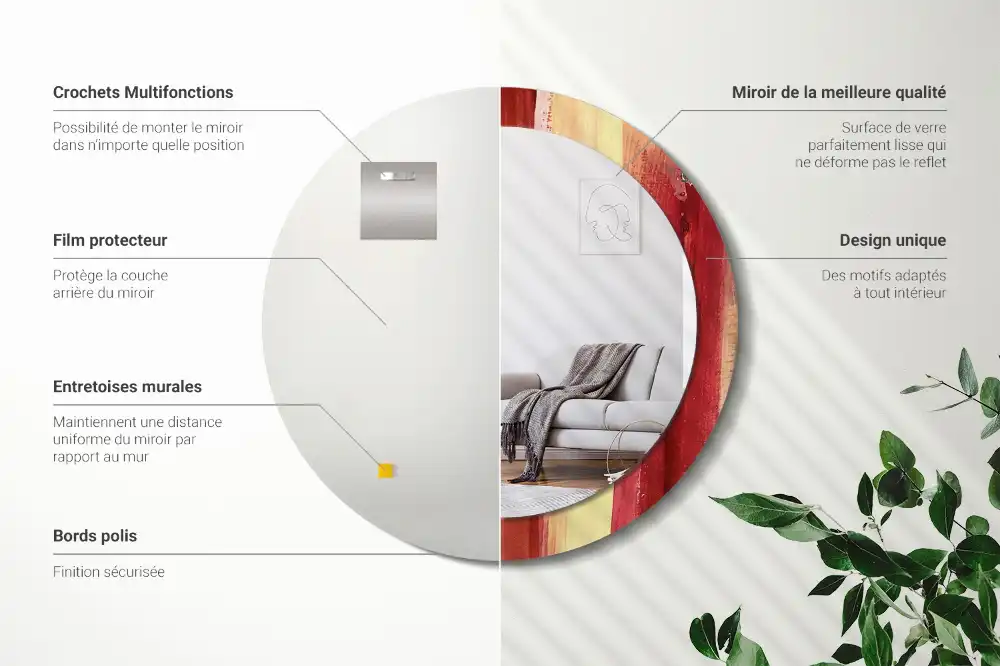 Okroglo okrasno ogledalo Abstraktno slikarstvo