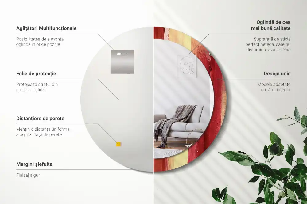 Okroglo okrasno ogledalo Abstraktno slikarstvo