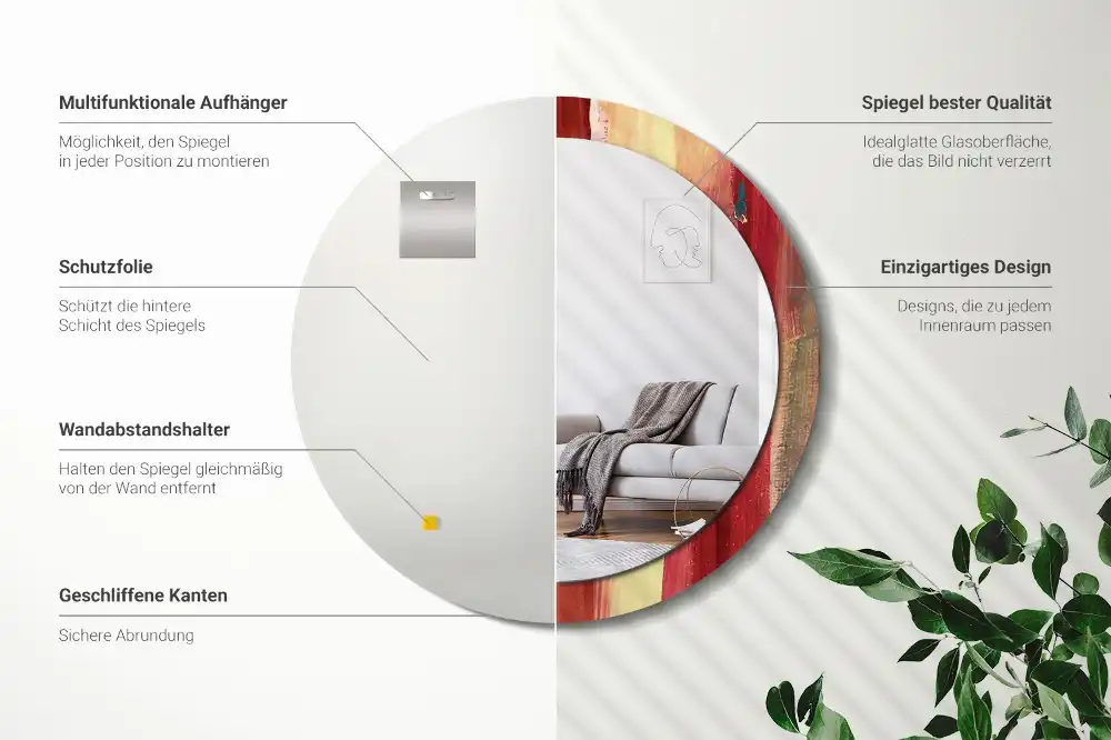 Okroglo okrasno ogledalo Abstraktno slikarstvo