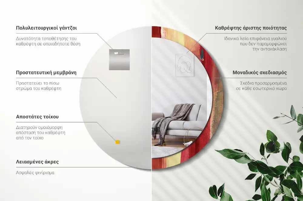 Okroglo okrasno ogledalo Abstraktno slikarstvo