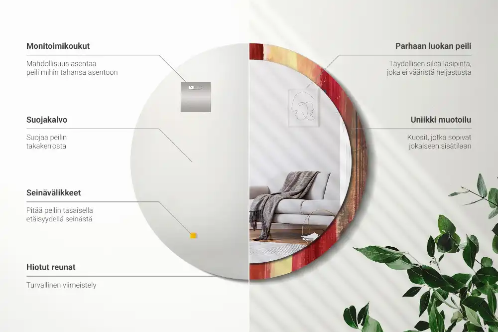 Okroglo okrasno ogledalo Abstraktno slikarstvo