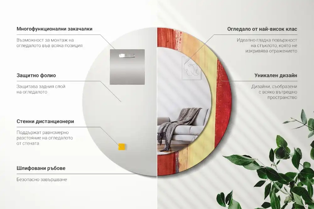 Okroglo okrasno ogledalo Abstraktno slikarstvo