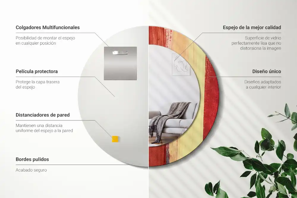 Okroglo okrasno ogledalo Abstraktno slikarstvo