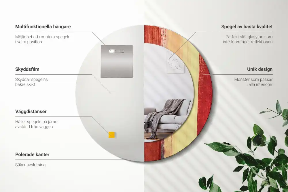 Okroglo okrasno ogledalo Abstraktno slikarstvo