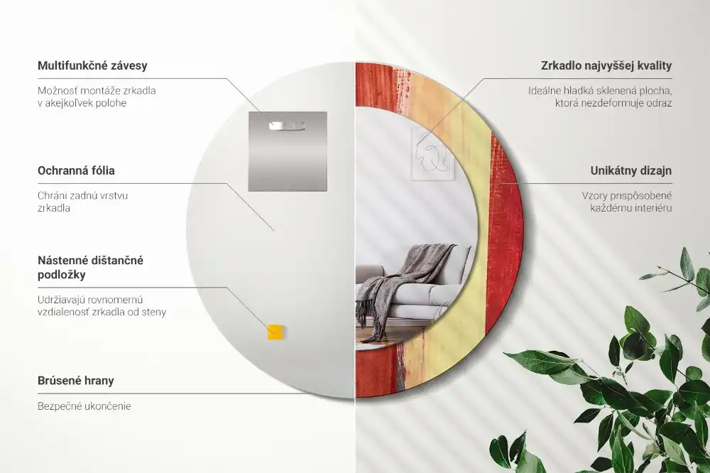 Okroglo okrasno ogledalo Abstraktno slikarstvo