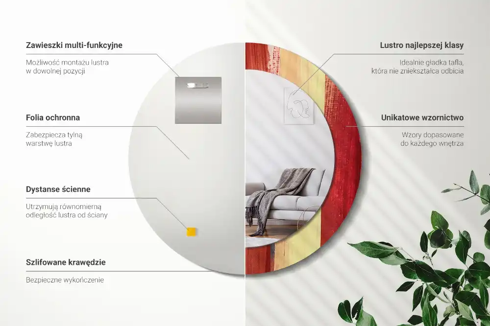 Okroglo okrasno ogledalo Abstraktno slikarstvo