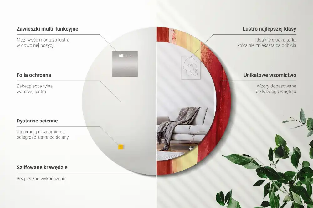 Okroglo okrasno ogledalo Abstraktno slikarstvo