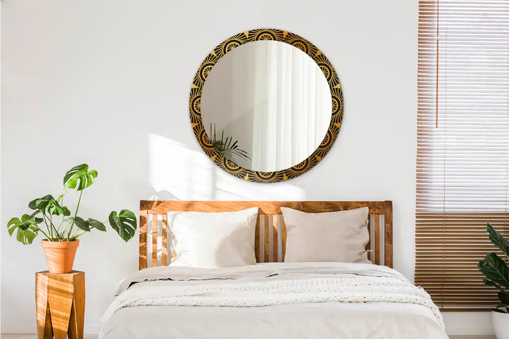 Okroglo stensko okrasno ogledalo Mandala