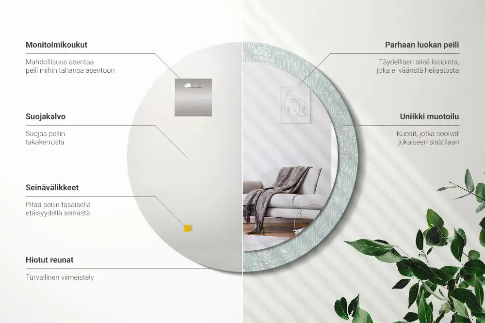 Okroglo okrasno ogledalo Polž na travniku