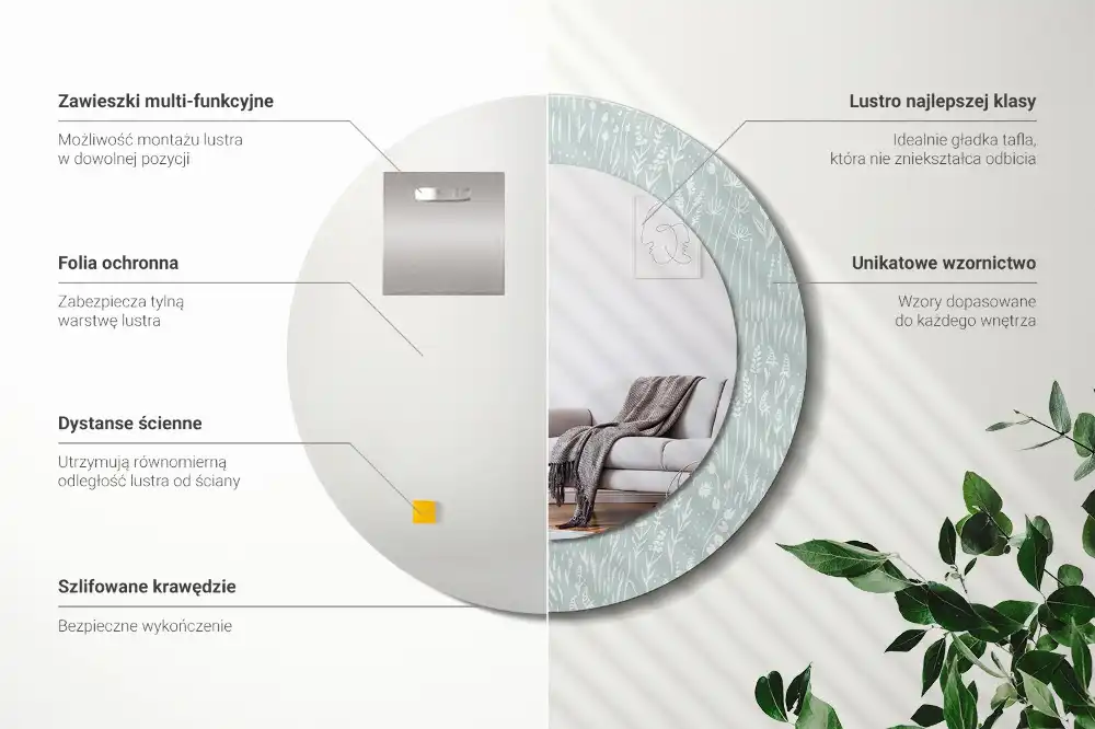 Okroglo okrasno ogledalo Polž na travniku