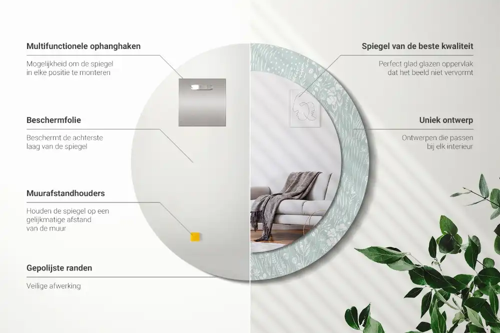 Okroglo okrasno ogledalo Polž na travniku