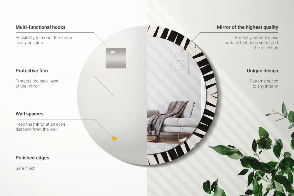 Okroglo okrasno ogledalo Abstraktna geometrija