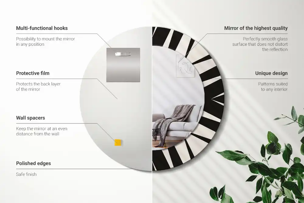 Okroglo okrasno ogledalo Abstraktna geometrija