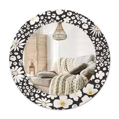 Okroglo stensko okrasno ogledalo Marjetice