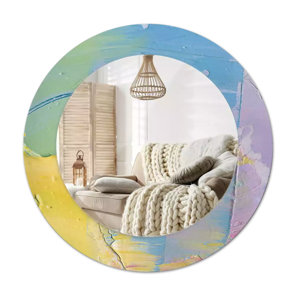 Tiskano okroglo ogledalo Tekstura oljne barve