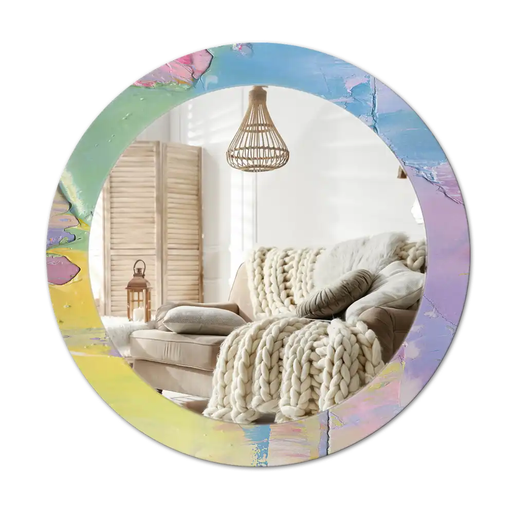 Tiskano okroglo ogledalo Tekstura oljne barve