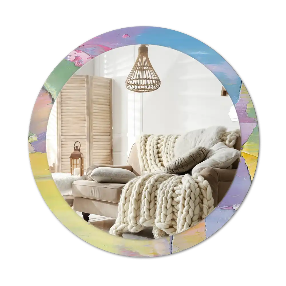 Tiskano okroglo ogledalo Tekstura oljne barve