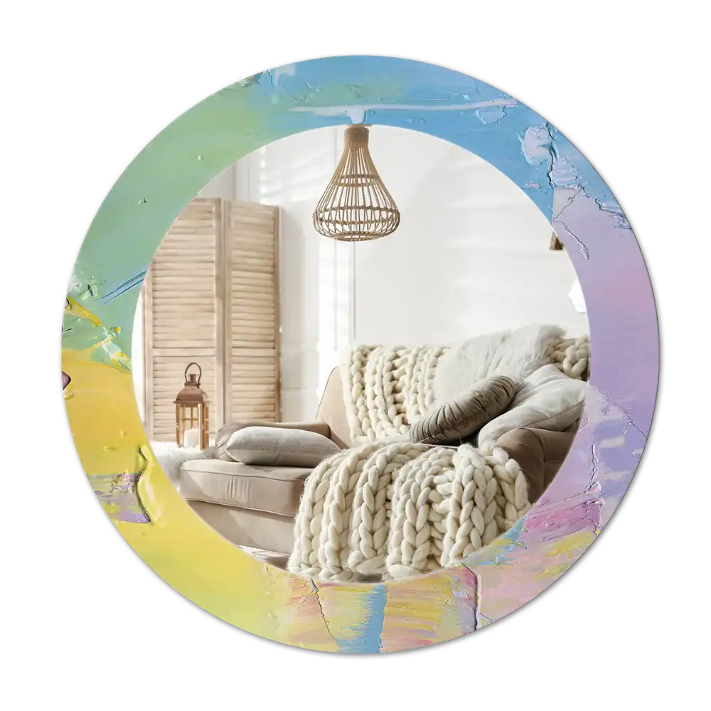 Tiskano okroglo ogledalo Tekstura oljne barve