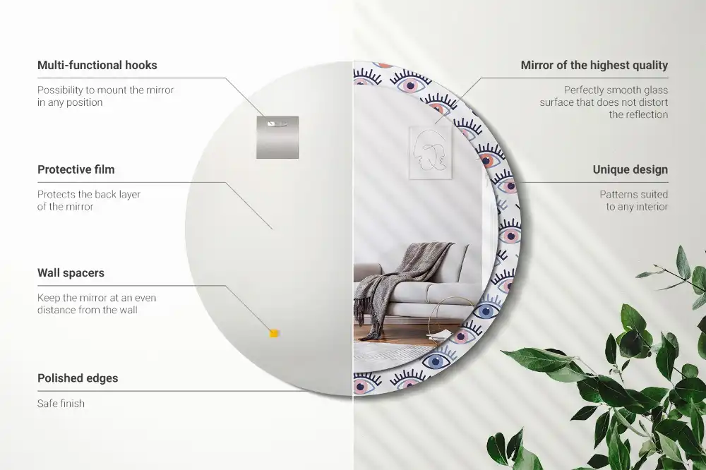 Okroglo okrasno ogledalo Oči