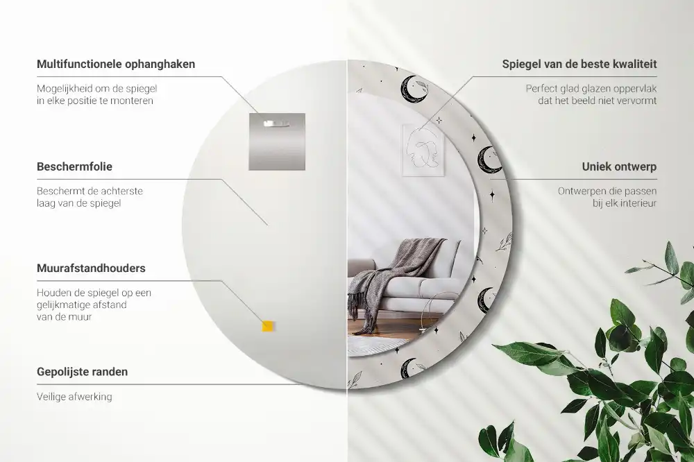 Okroglo okrasno ogledalo Rastline za risanje