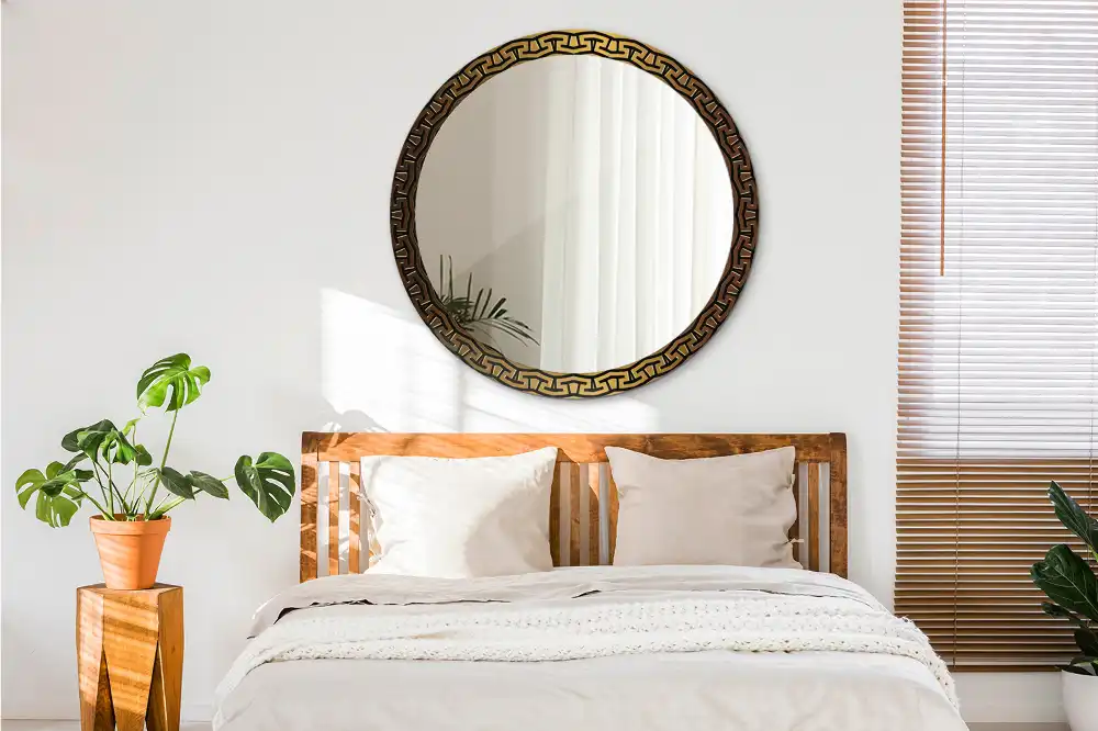 Okroglo stensko okrasno ogledalo Grški ornament