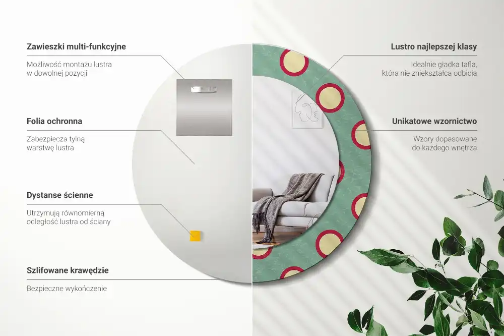 Tiskano okroglo ogledalo Pikčasti krogi