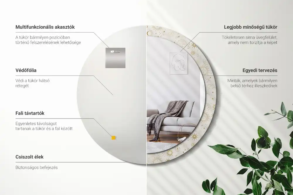 Okroglo okrasno ogledalo Mistični vzorec